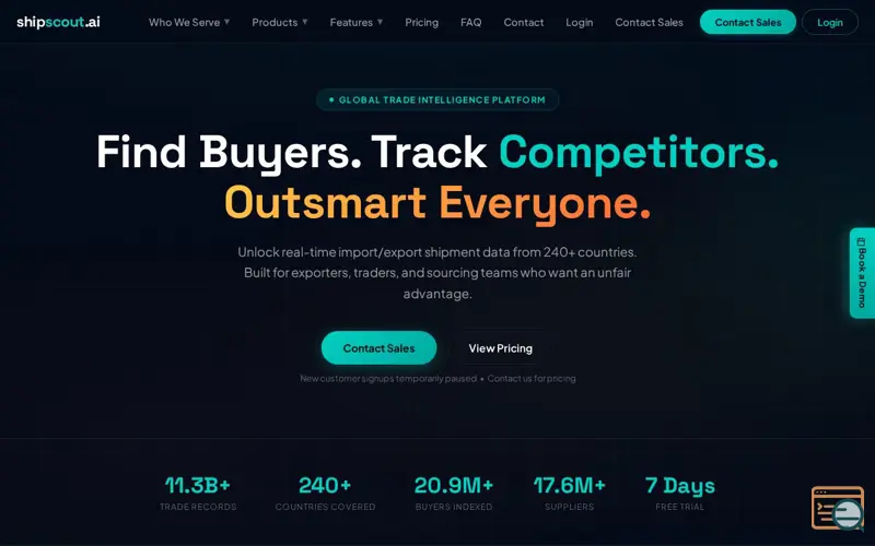 Screenshot of ShipScout.ai