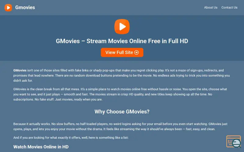 Screenshot of Gmovies