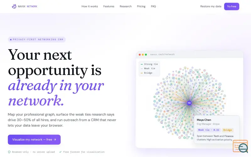 Screenshot of Navox Network