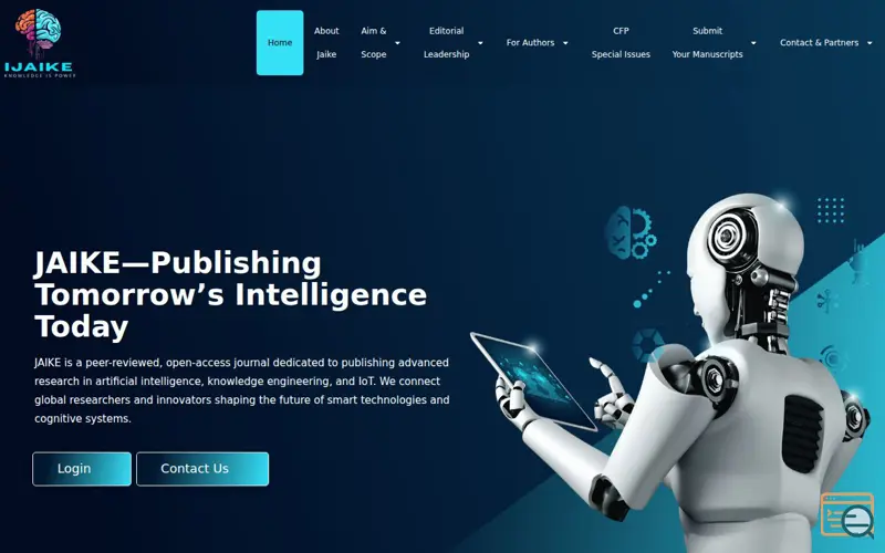 Screenshot of JAIKE- Int. J. of AI and Knowledge Eng., a launch using ElementsKit