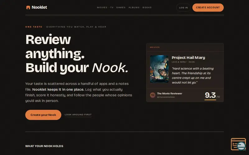 Screenshot of Nooklet