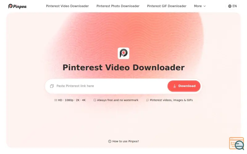 Screenshot of Pinpea - Free Pinterest Downloader
