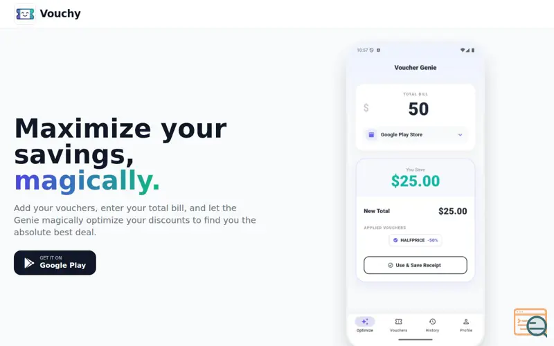 Screenshot of Vouchy