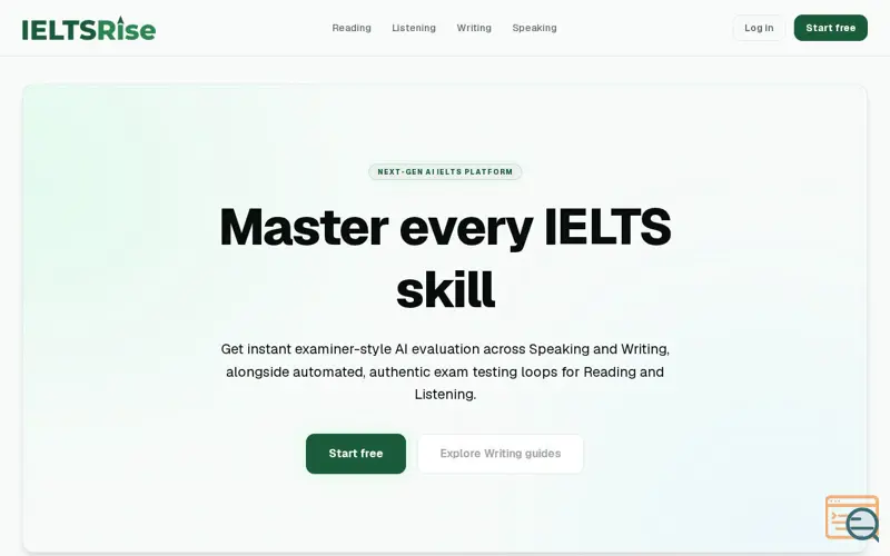Screenshot of IELTSRise