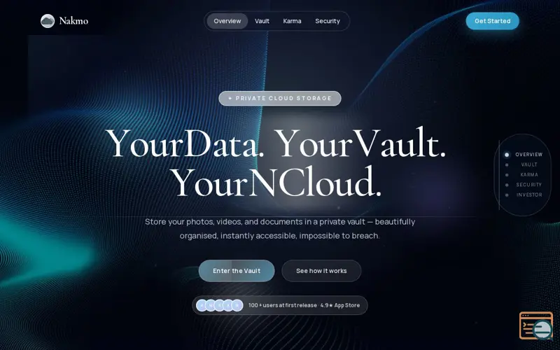 Screenshot of Your Data. Your Vault. Your NCloud.