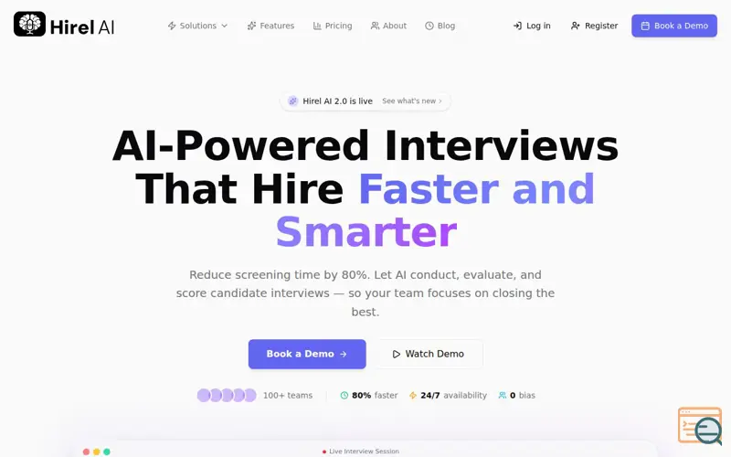 Screenshot of Hirel AI