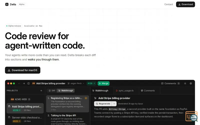 Screenshot of Delta