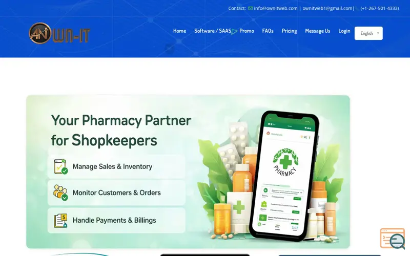 Screenshot of Pharmacy Store Management System