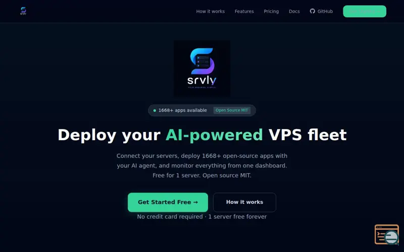 Screenshot of srvly