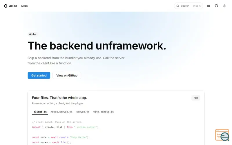 Screenshot of Oxide