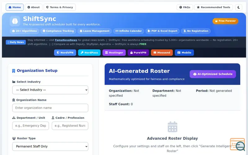 Screenshot of ShiftSync