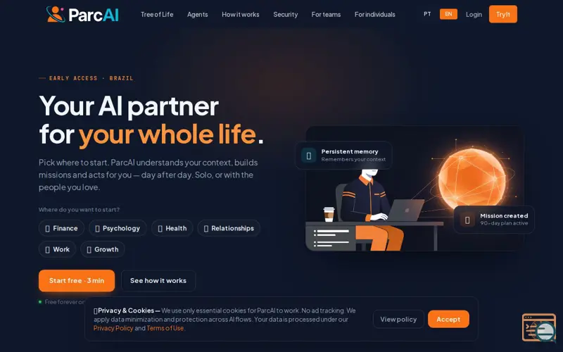 Screenshot of ParcAI