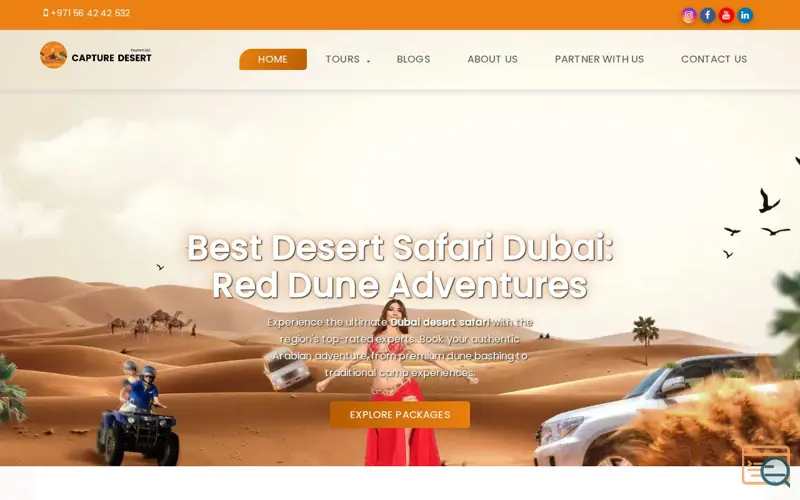 Screenshot of Capture Desert , a launch using WP Statistics