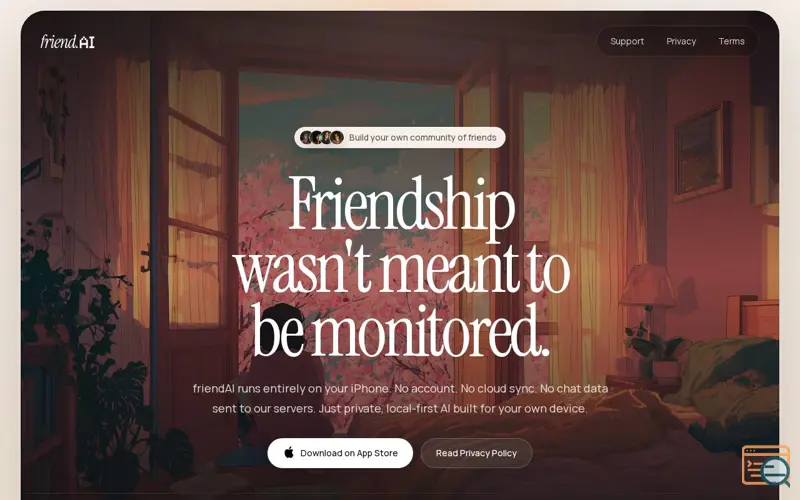 Screenshot of A privacy first companion AI