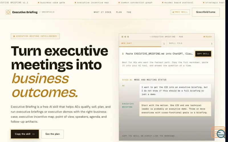 Screenshot of Executive Briefing