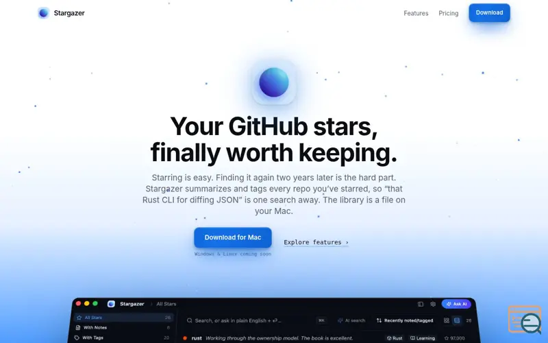 Screenshot of Stargazer