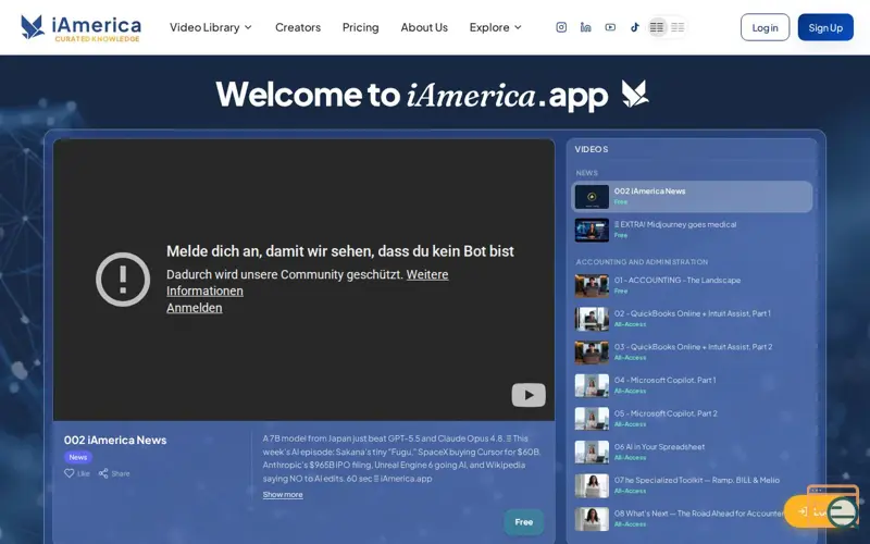 Screenshot of iAmerica App 