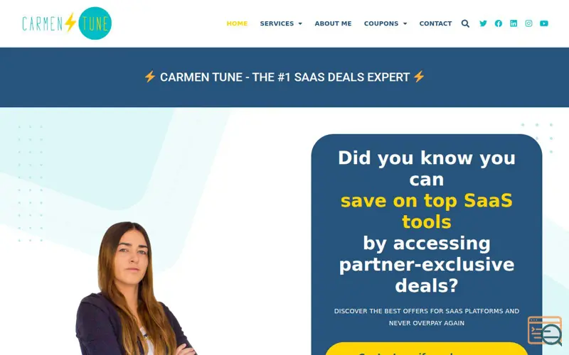 Screenshot of Carmen Tune, a launch using Raiola Networks Email
