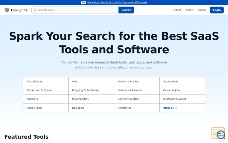 Screenshot of Tool Ignite