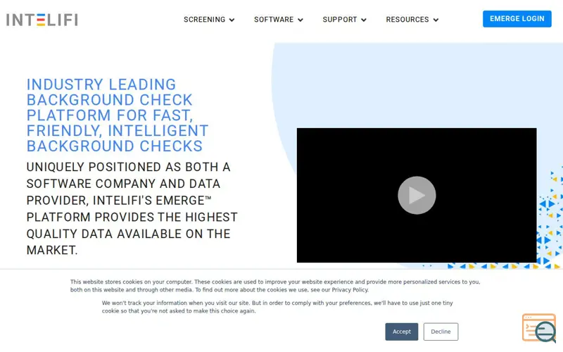 Screenshot of Background Check Company - Intelifi, a launch using Intermedia