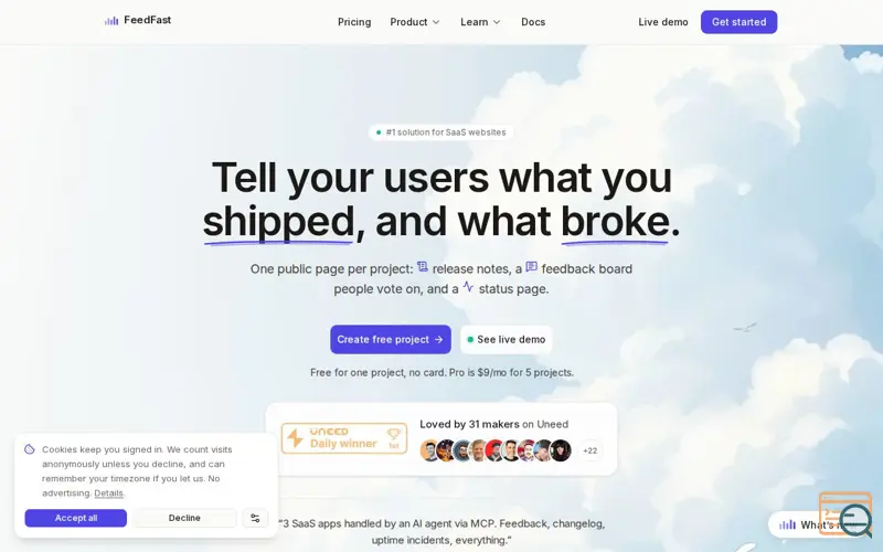 Screenshot of Feedfa