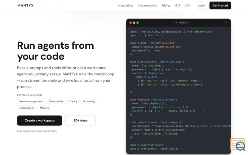 Screenshot of Mantyx