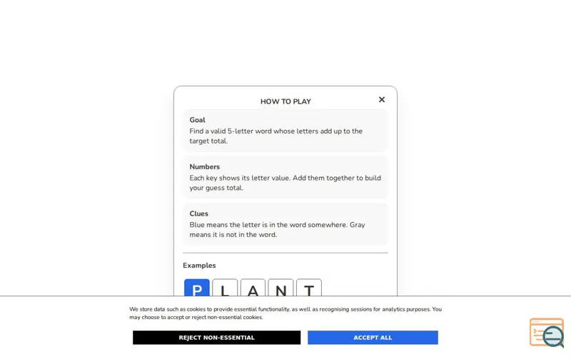 Screenshot of Numbword