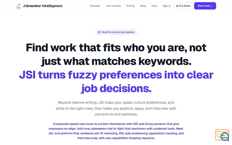 Screenshot of Jobseeker Intelligence
