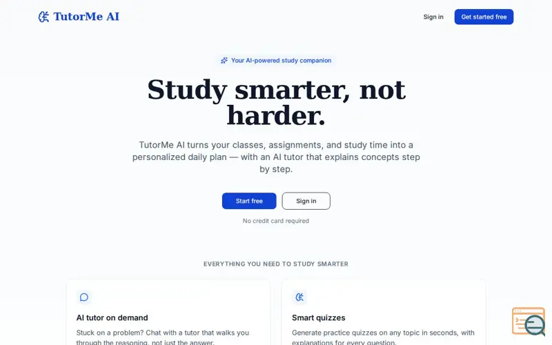 Screenshot of Tutorme.AI