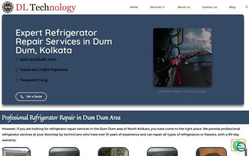 Screenshot of DL Technology, a launch using Essential Addons for Elementor