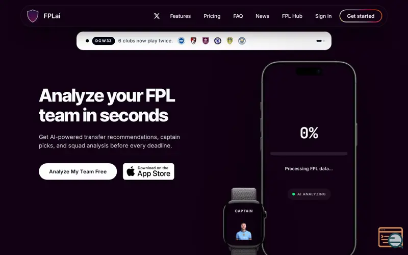 Screenshot of FPLai