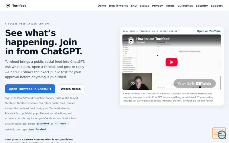 Screenshot of Turnfeed