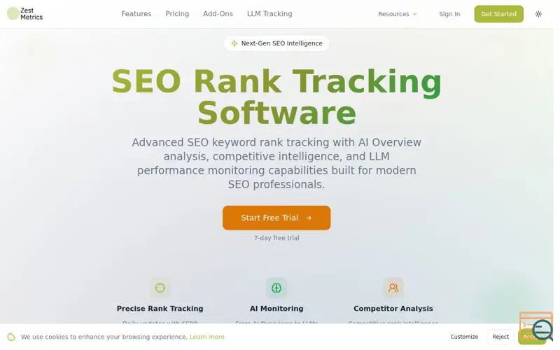 Screenshot of Zest Metrics