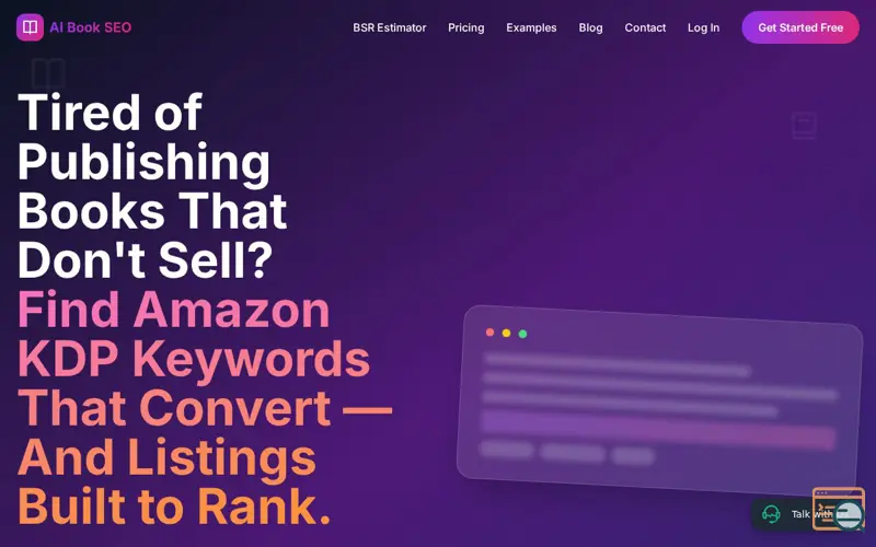 Screenshot of AI Book SEO, a launch using Readdy