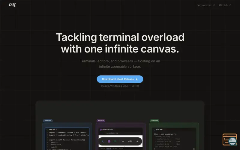 Screenshot of CATE