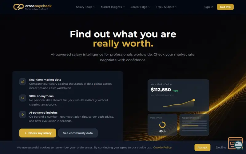 Screenshot of Cross pay check