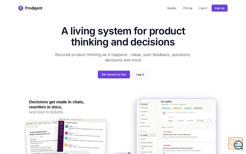 Screenshot of Prodigent