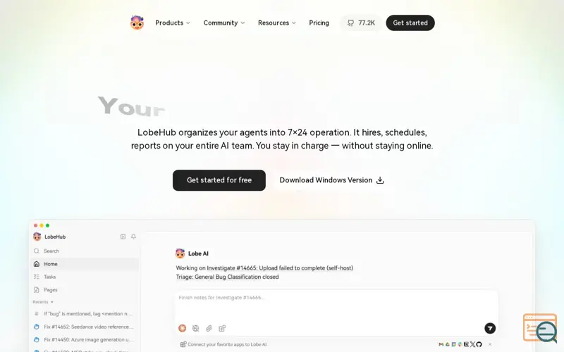 Screenshot of LobeHub