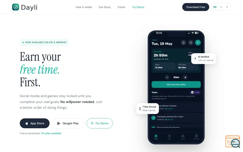 Screenshot of Dayli
