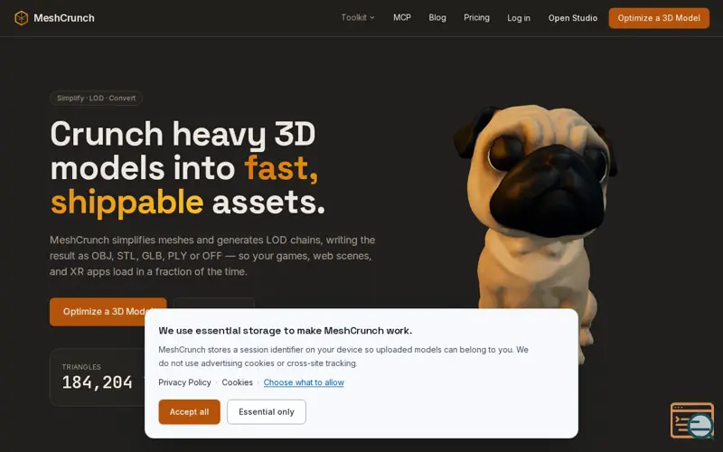 Screenshot of MeshCrunch