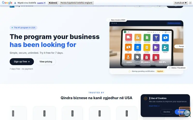 Screenshot of Faturate Mia