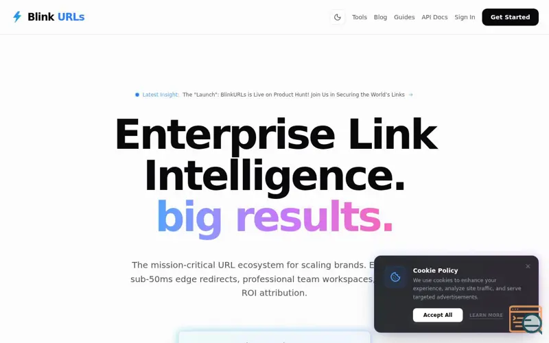 Screenshot of Blink URLs, a launch using Twitch
