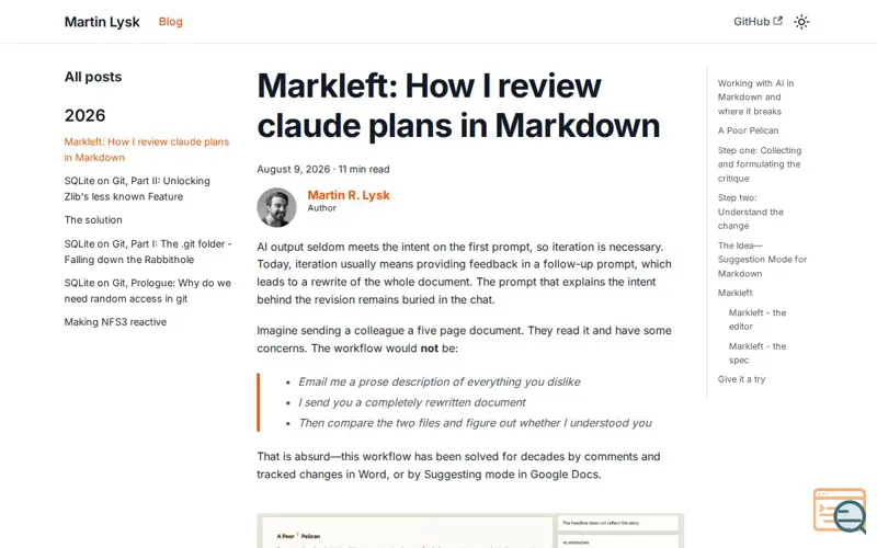 Screenshot of Markleft