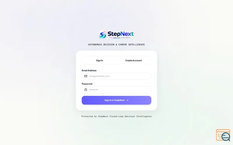 Screenshot of StepNext - Your next step, made clear