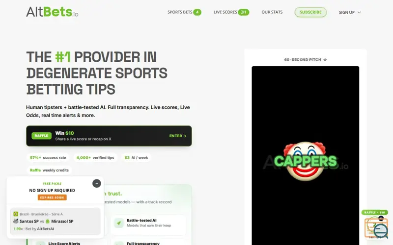 Screenshot of AltBets - Degen Sports Bets