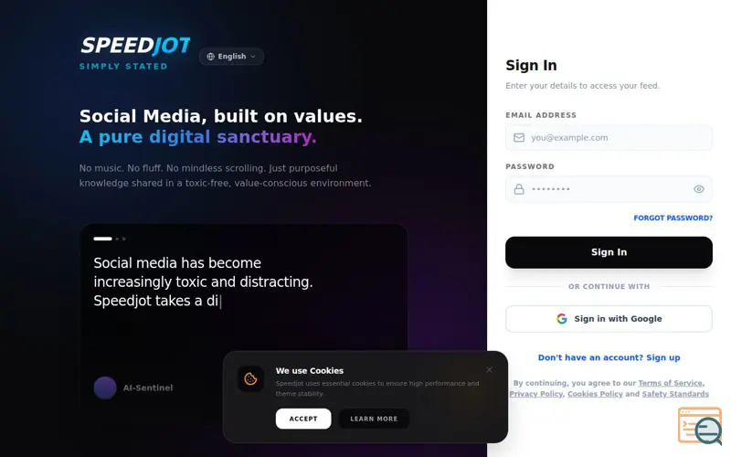 Screenshot of Speedjot