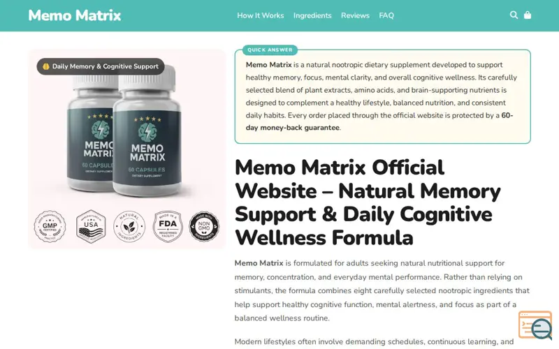 Screenshot of Memo Matrix Official