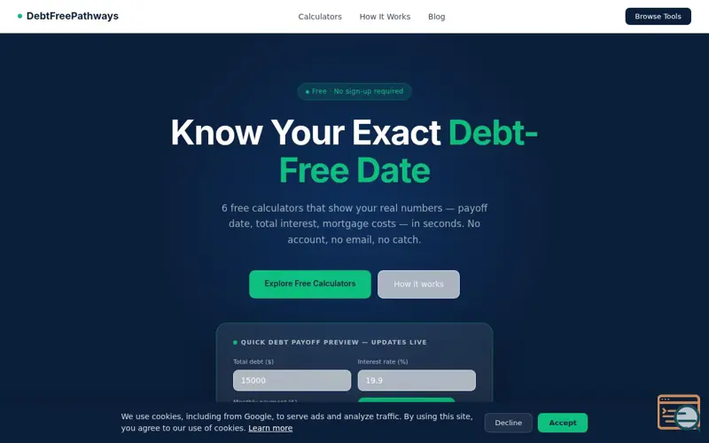 Screenshot of DebtFreePathways