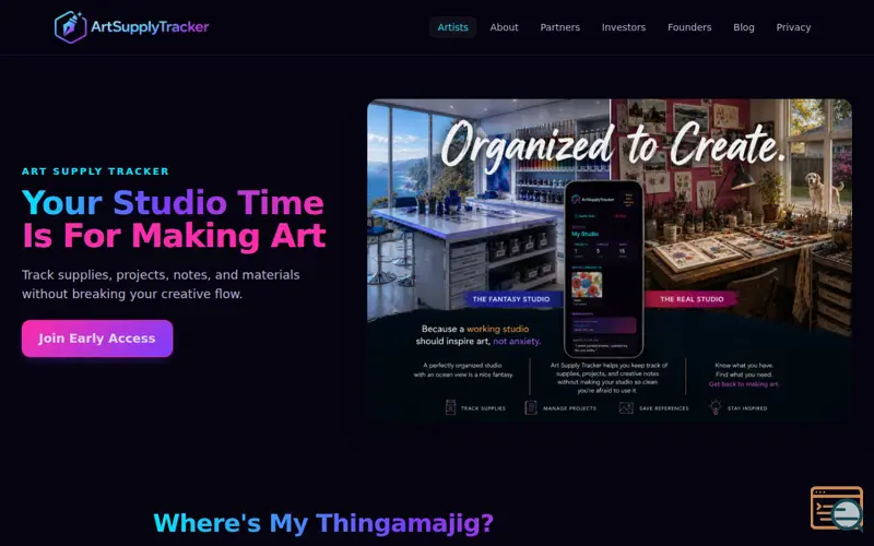 Screenshot of ArtSupplyTracker