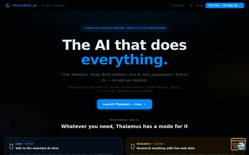 Screenshot of Thalamus AI